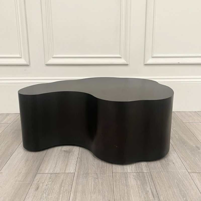 Dark bronze yin-yang inspired shapely coffee table