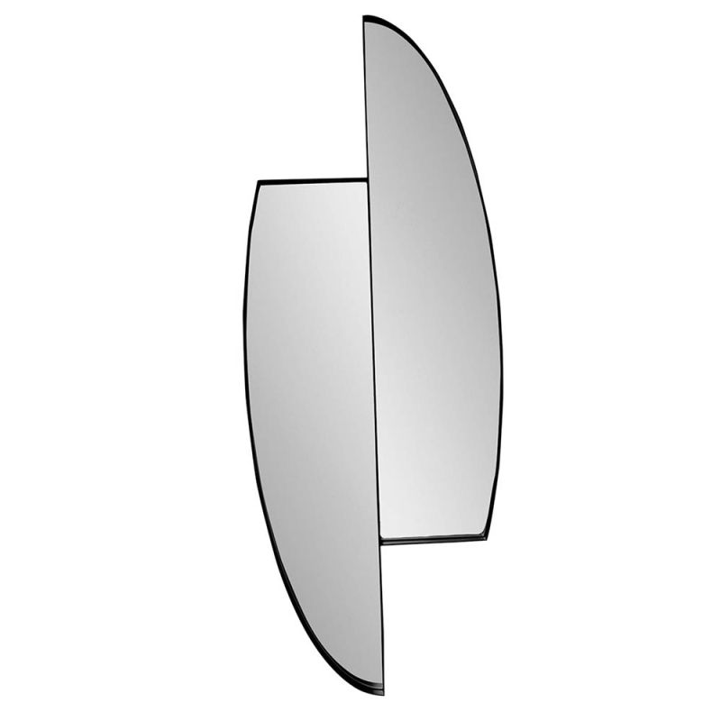 Dynamic, askew design wall mirror with black frame