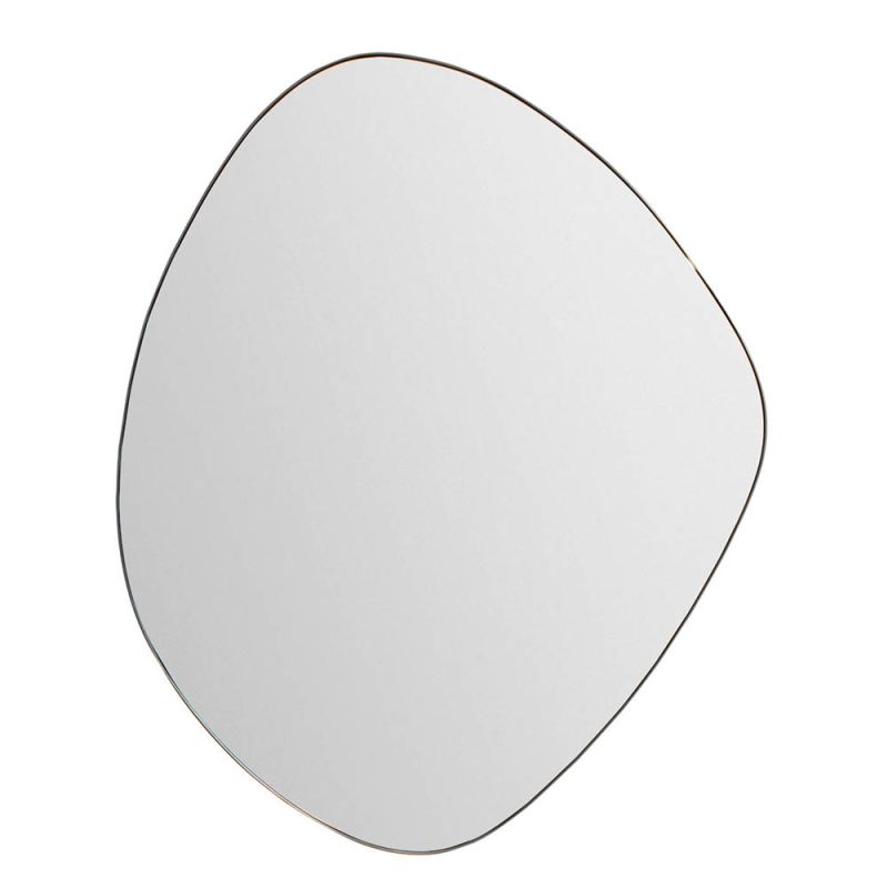 organic shaped wall mirror with thin frame