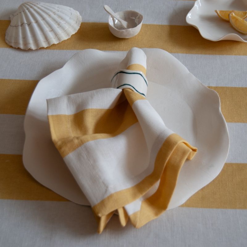 Colourful striped linen napkin