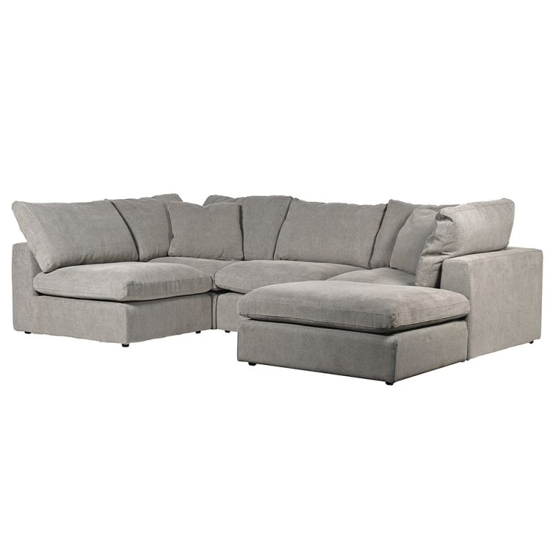 plush grey linen sofa with customisable modules