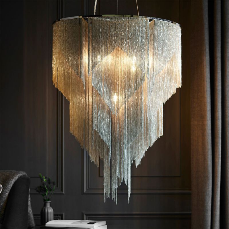 Glamorous ceiling light with delicate chain details