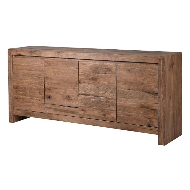 A four door rustic oak sideboard