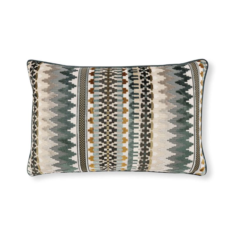 Gorgeous patterned cushion with earthy green tones