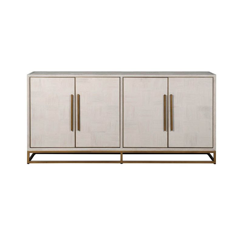 sideboard with ample storage and light design with brass details