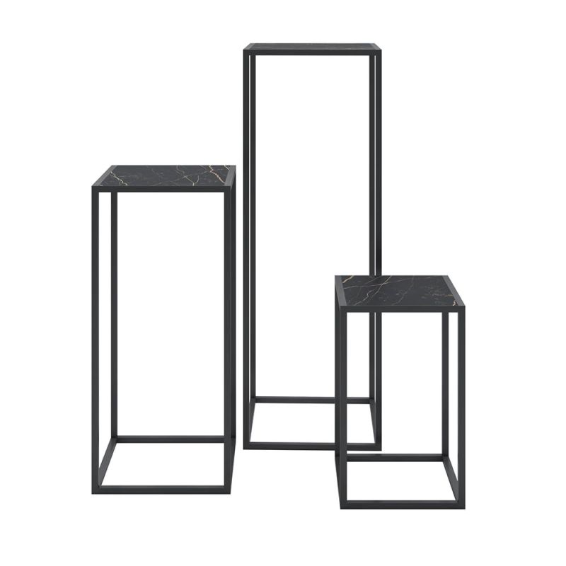 Sleek and slim silhouette set of three console tables