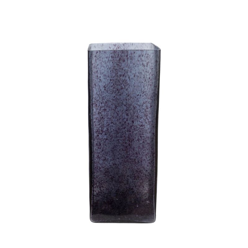 square glass vase in blue/indigo finish