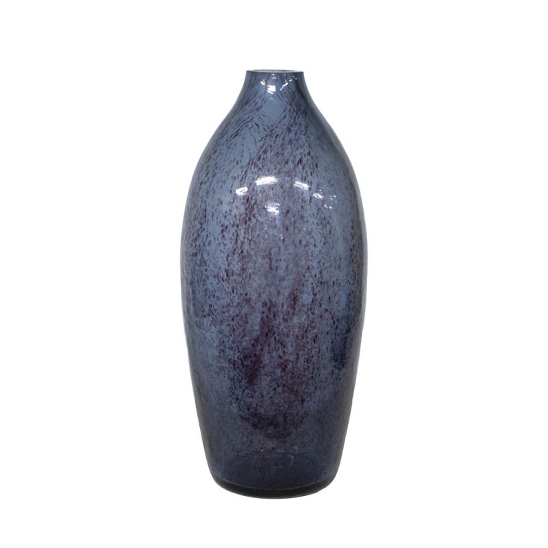 Blue/indigo finish glass vase 