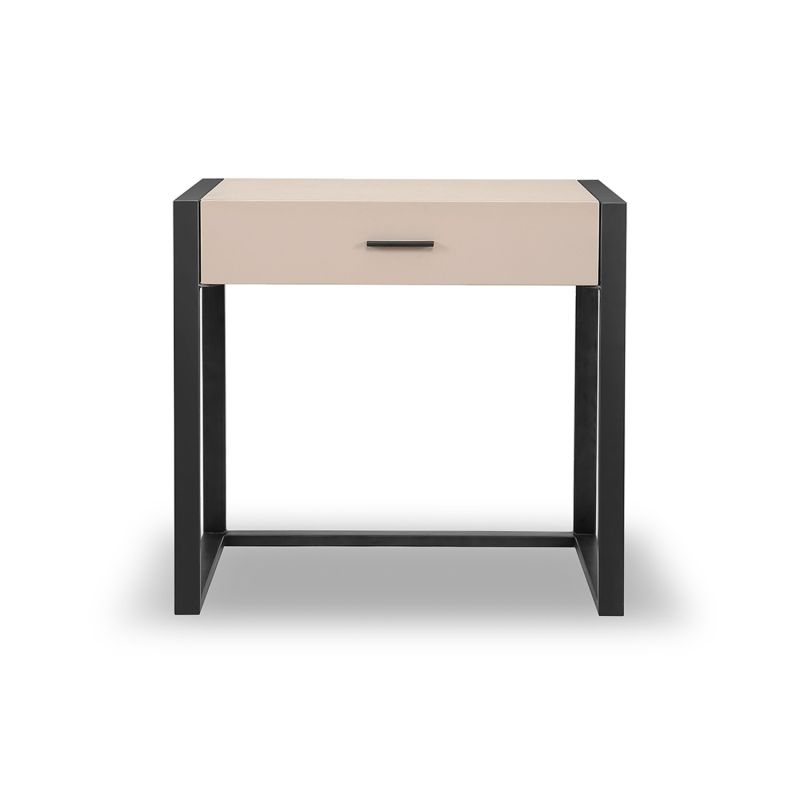 Almati Bedside Table - Mink/Matte Black