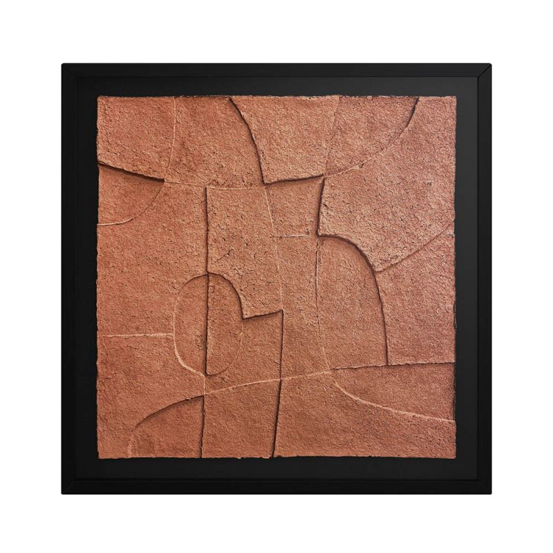 Brown geometric paper Mache design artwork