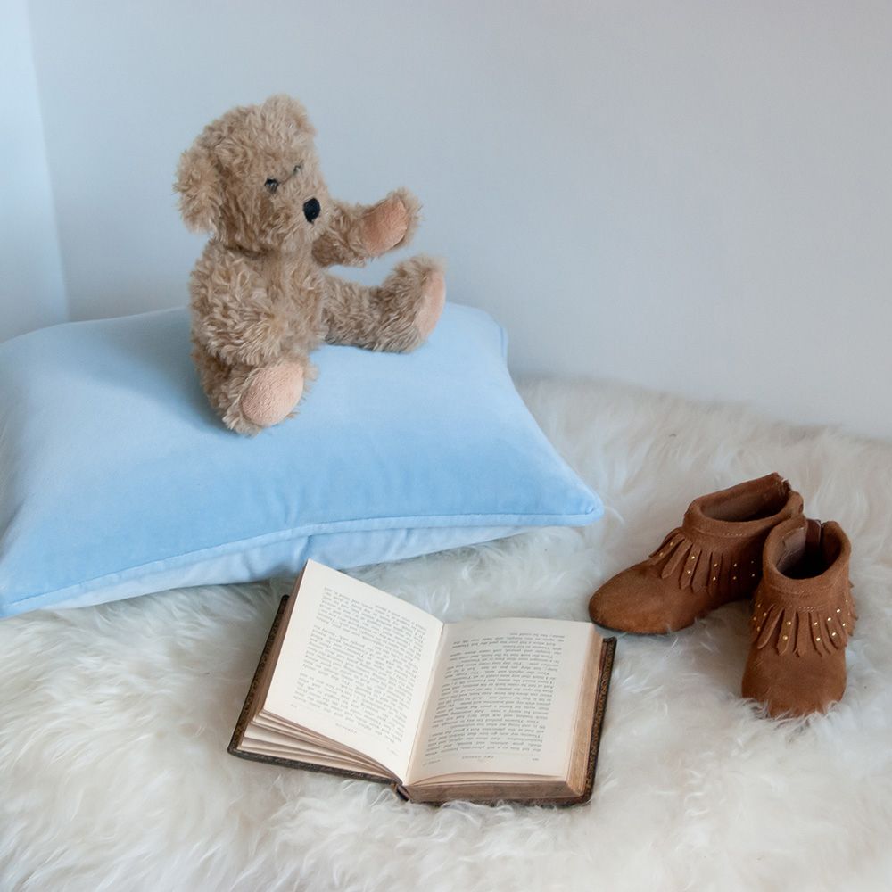 The Velvet Cushion - Light Blue - Square | Cushion | Sweetpea & Willow