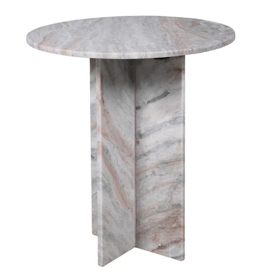 Luxurious brown and grey marble side table