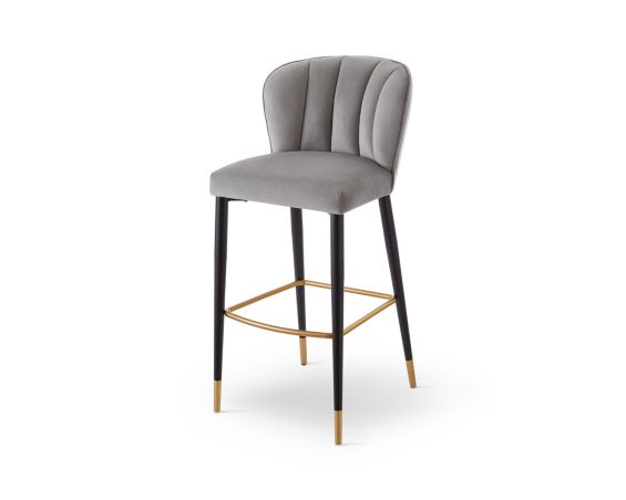 Maya Bar Stool (Crib 5) - Megan Grey & Brushed Brass