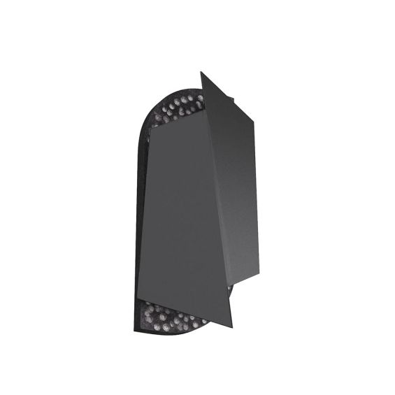 Angular, abstract silhouette black matte wall light