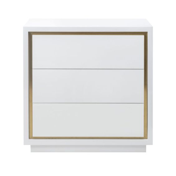 Utopia Chest Of Drawer - White & Brass