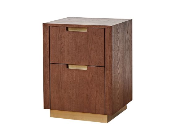 Balkan Bedside Table - Brown/Brass