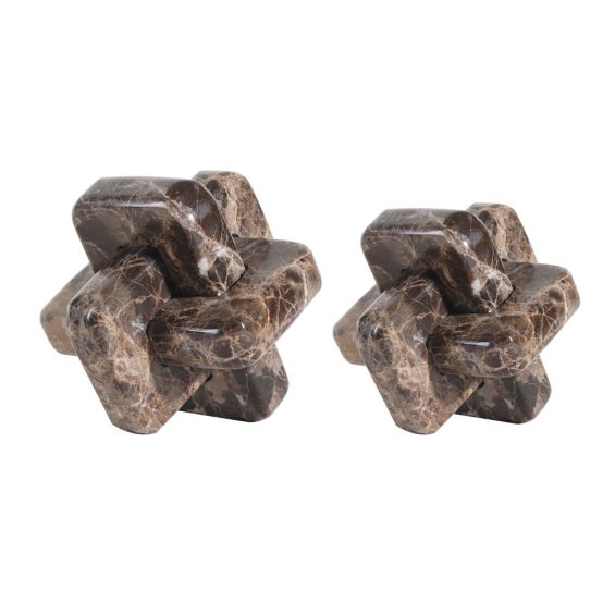 Carlton Coffee Sculpture - Set of 2 - Coffee Marble