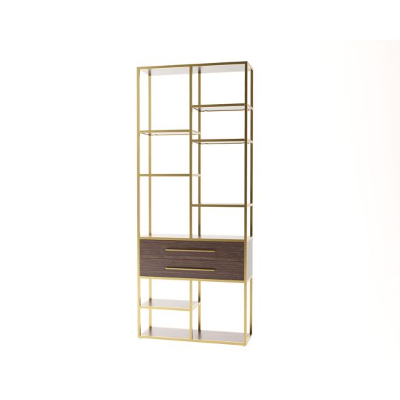 Mervyn Shelving - Dark Brown/Painted Brass