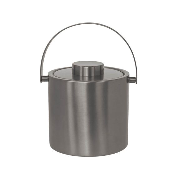 Gorgeous metal ice bucket with nickel finish