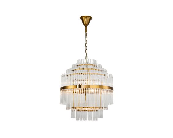 Gem Pendant Lamp - Brass/Clear