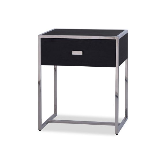 Holman Bedside Table - Polished Stainless Steel