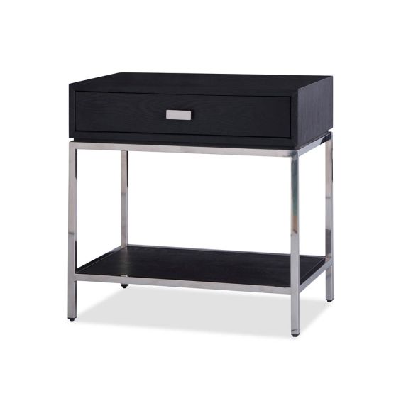 Levi Bedside Table - Polished Stainless Steel