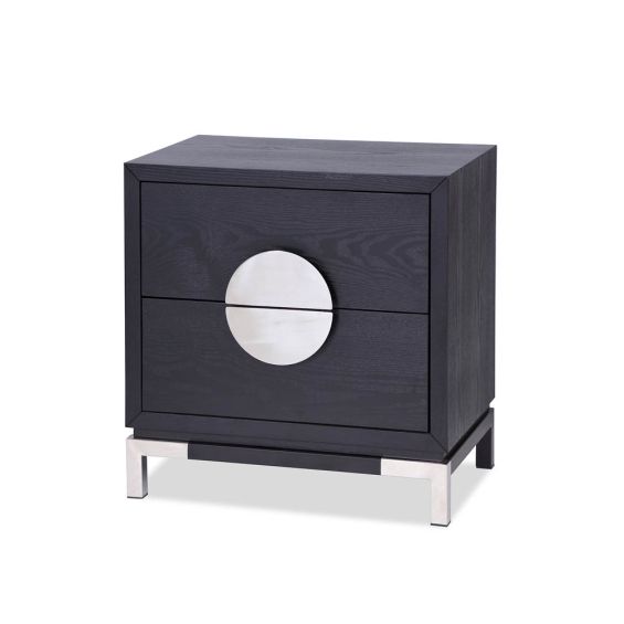 Otium Bedside Table - Black Ash Veneer