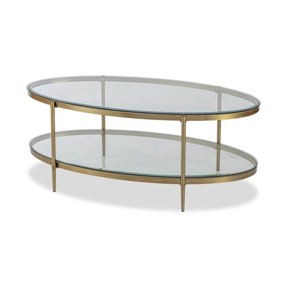 Adlon Coffee Table - Clear Glass/Brushed Brass