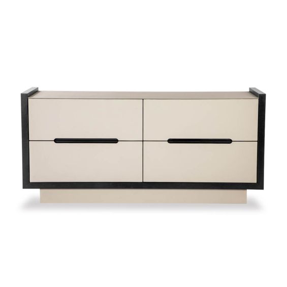 Antara Chest of Drawers - Grey Vegan Leather/Mattee Black