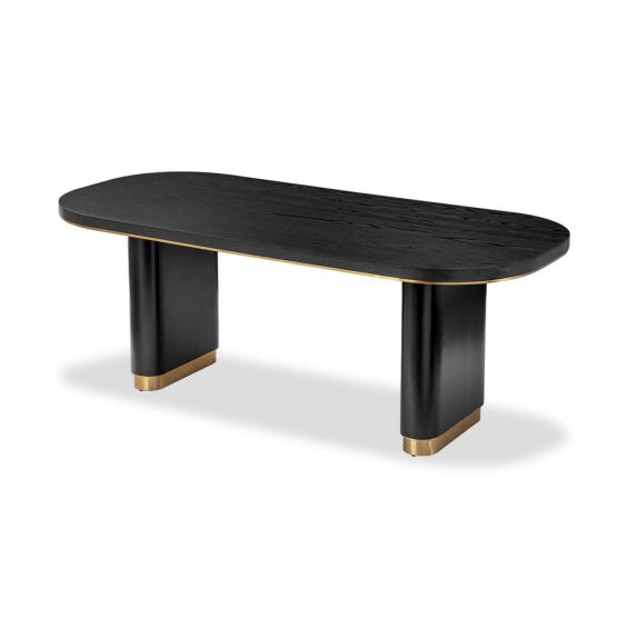 Chaplin Dining Table - Black Ash Veneer/Brushed Brass