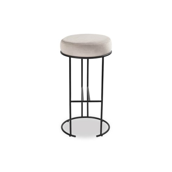 Compti Bar Stool - Kaster Light Grey/Matte Black