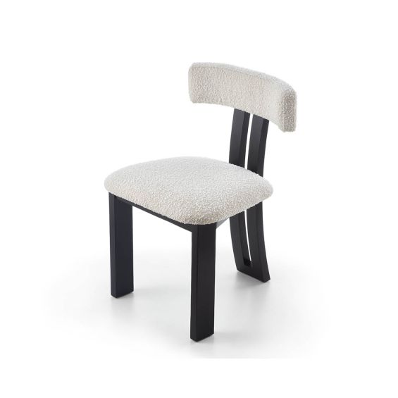 Tauron Dining Chair - Boucle Sand/Matte Black