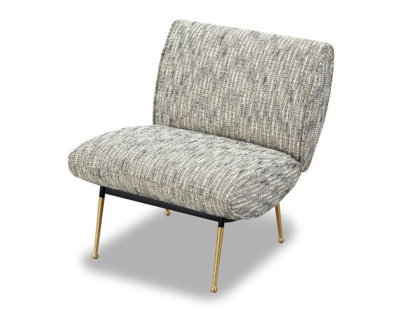 Oda Occasional Chair - Sherpa Grey/Brushed Brass & Black