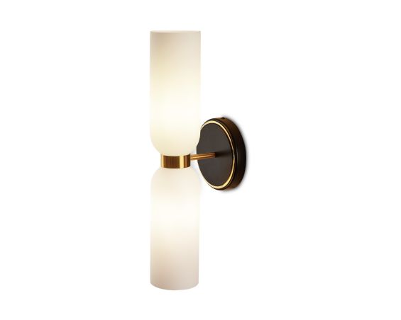 Pawson Wall Light - White, Black & Brass