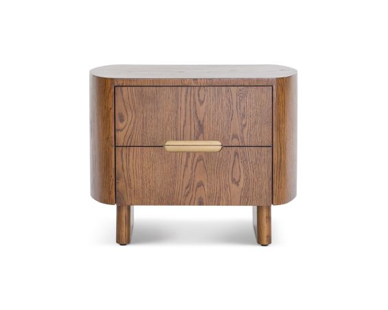 Lettos Bedside Table – Brushed Brown Oak