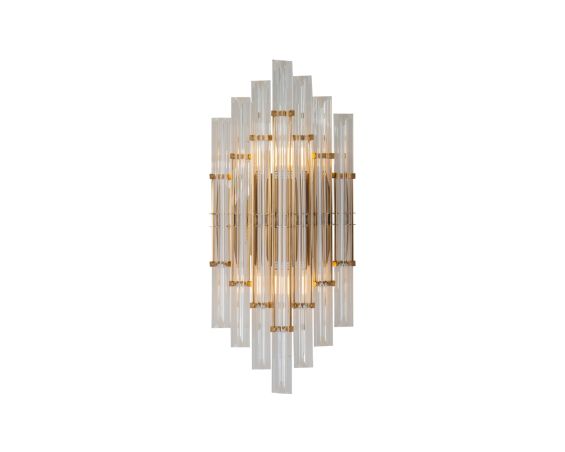 Drop Wall Lamp - Brushed Brass/Clear Glass