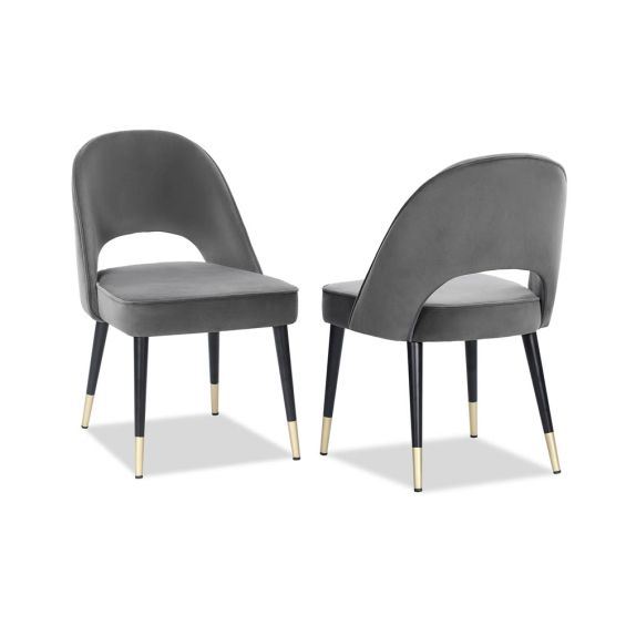 Yves Dining Chair - Kaster Slate Velvet - Set of 2