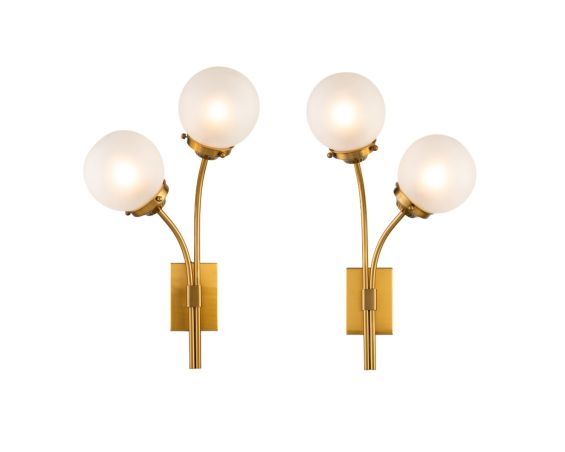 Opal Wall Lamp - Brass - Set of 2