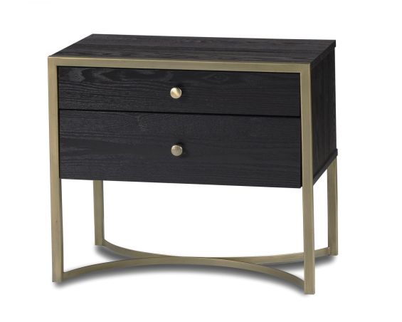 Rivoli Bedside Table - Brass Painted