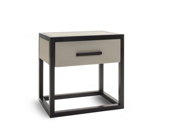 Roux Bedside Table - Taupe/Wenge