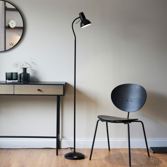 Tall black floor lamp