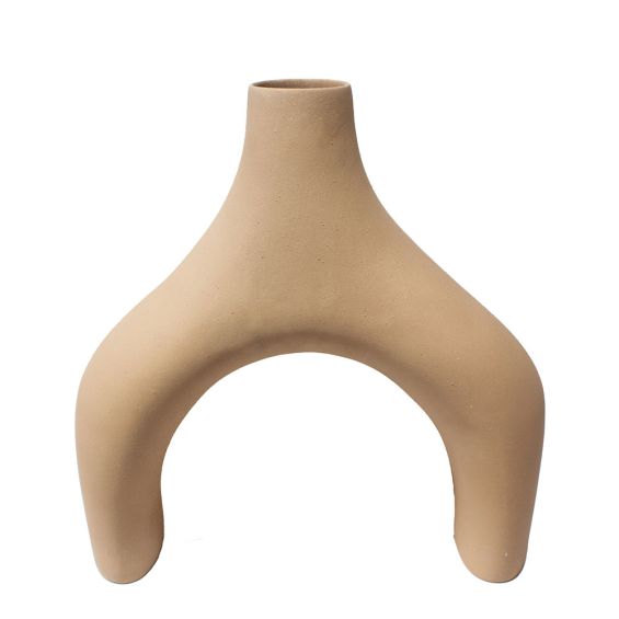 Beige wishbone shape vase