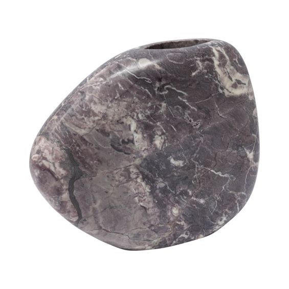 Organic shaped grey marble vase 