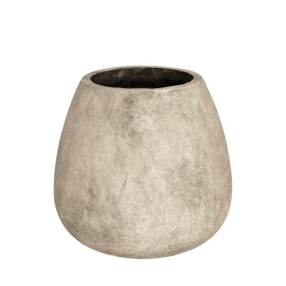 Round terracotta planter in beige 