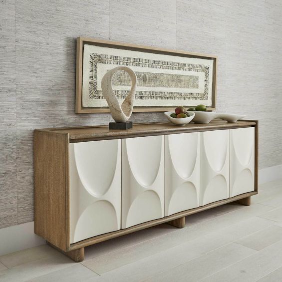 Taja 3 drawer modern deals bar cabinet