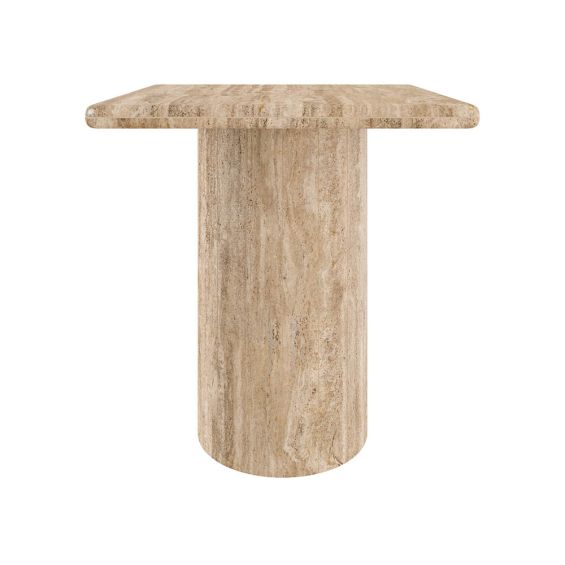 Charming beige travertine marble side table