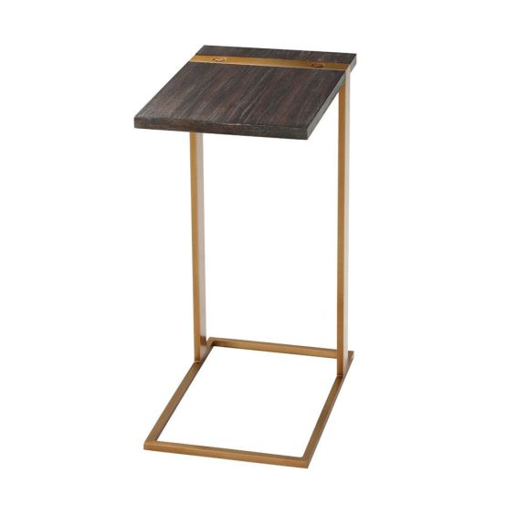 Elegant side table with brass frame