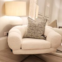 Ex-Display Sunset Swivel Chair - Lyssa Off-White