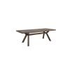 Wooden dining table with wishbone angular base