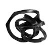 Abstract intertwined black metal sculpture